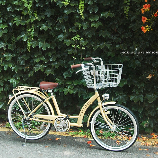  마마차리 아이보리여성용 바구니 자전거